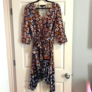 Eloquii Pleated Floral Dress